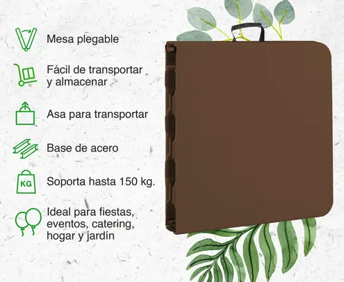 Mesa Plegable Rectangular 180cm