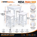 Mesa para Bar con Bancos Acolchados | WiWiExpress