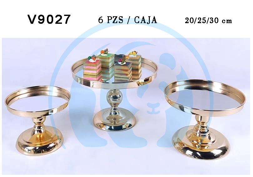 Juego de pedestal plano tres piezas