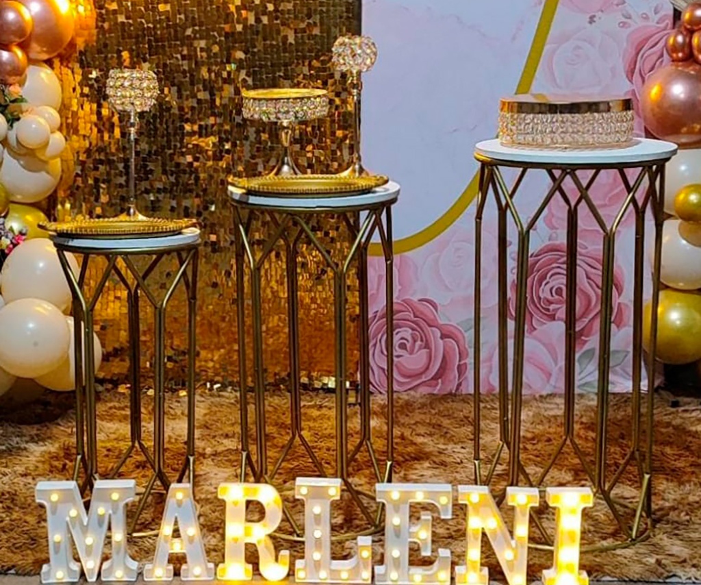 Mesas de diamante circular x3