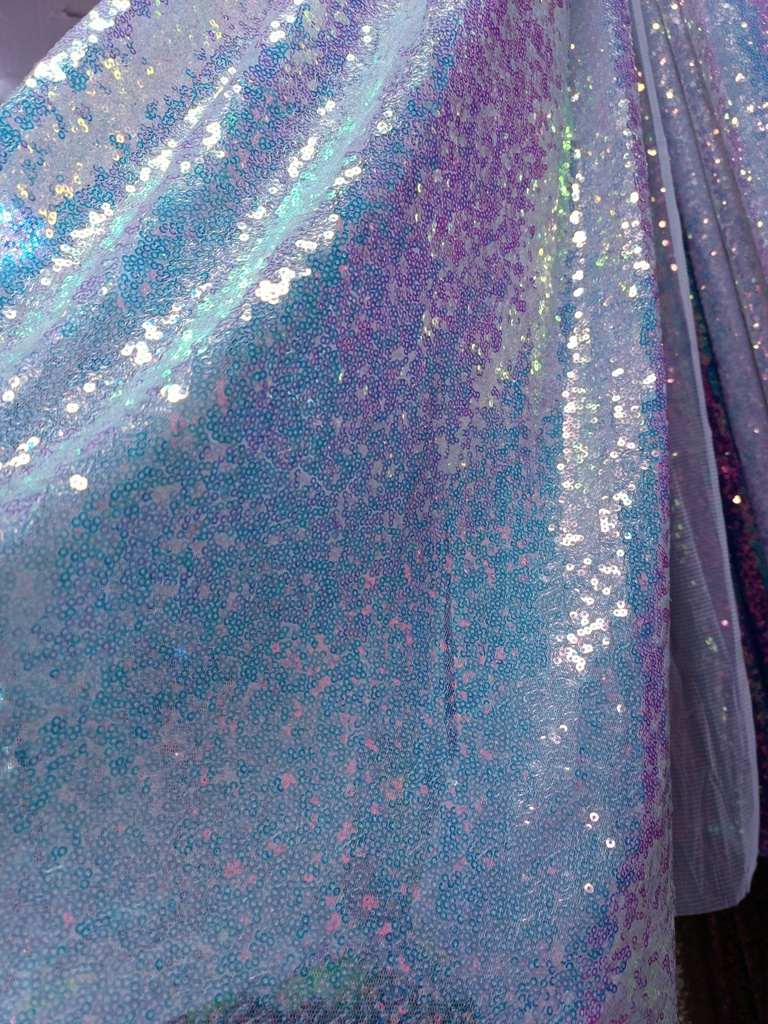 Tela lentejuela tornasolado multicolores
