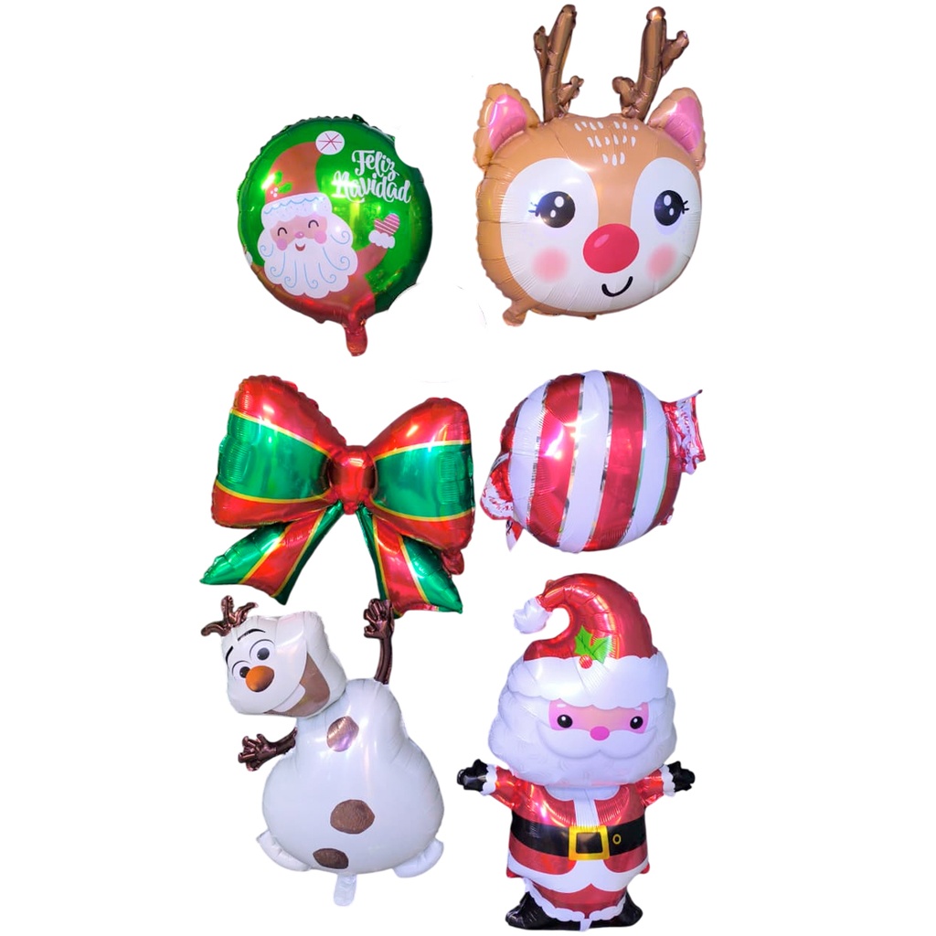 Globos para navidad surtidos variados por docena