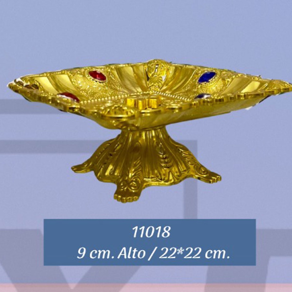 Porta bocaditos dorados con piedras 12 piezas