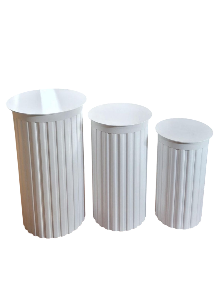 Juego de cilindros romano tapa gruesa en blanco