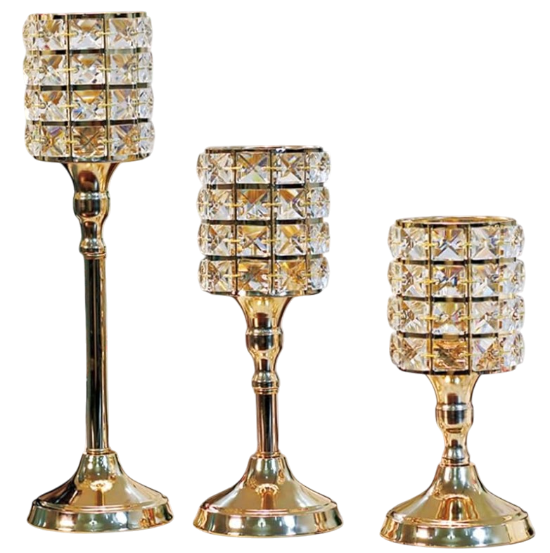 Juego de Candelabros de cuadritos 3 piezas