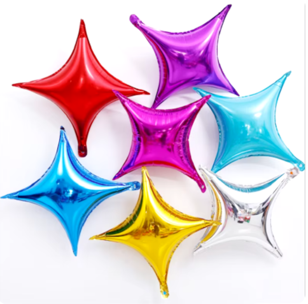 Globos estrellas para decoraciones 4 puntas 18 pulgadas