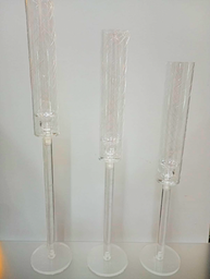 Porta velas decorativas de acrilico 3 piezas