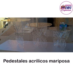 Pedestal mariposa en acrilico 3 piezas
