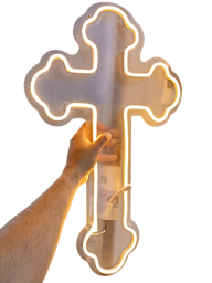 Cruz de Neón LED para Decoraciones 60x30 cm – Luz Decorativa para Eventos y Celebraciones