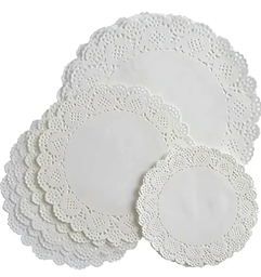 Blondas De Papel Caladas 28 Cm Redondas Blancas para tortas por millar